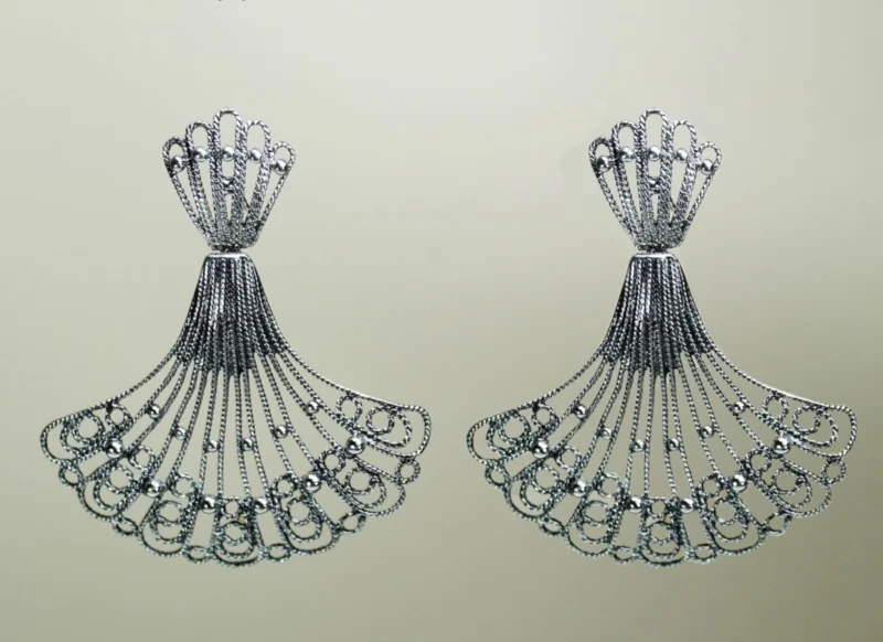 02-111 Pendientes Abanico de Filigrana