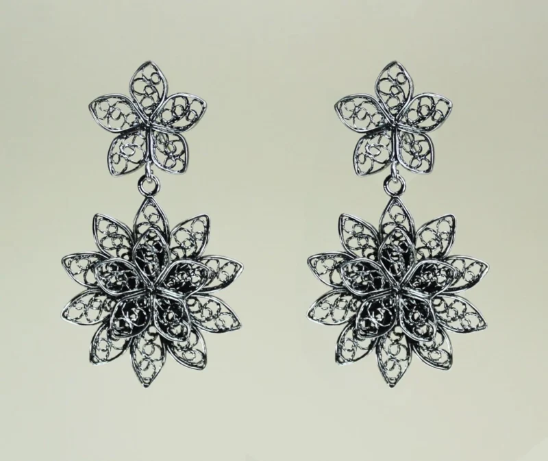 02-119 Pendientes Estrella Doble de Filigrana