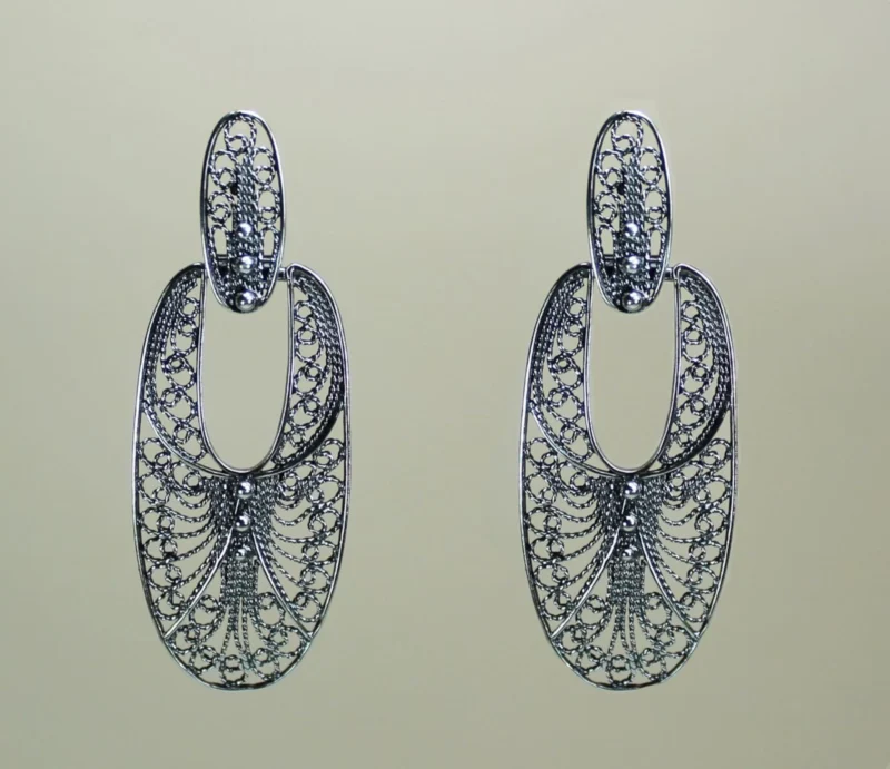 02-124 Pendientes de Filigrana Oval