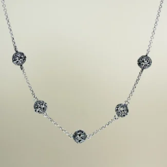 Gargantilla Cadena Rolo Cinco Bolas